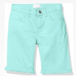 Children's Place | Girls Roll Cuff Skimmer Light Teal Shorts | Size 12 | NWT